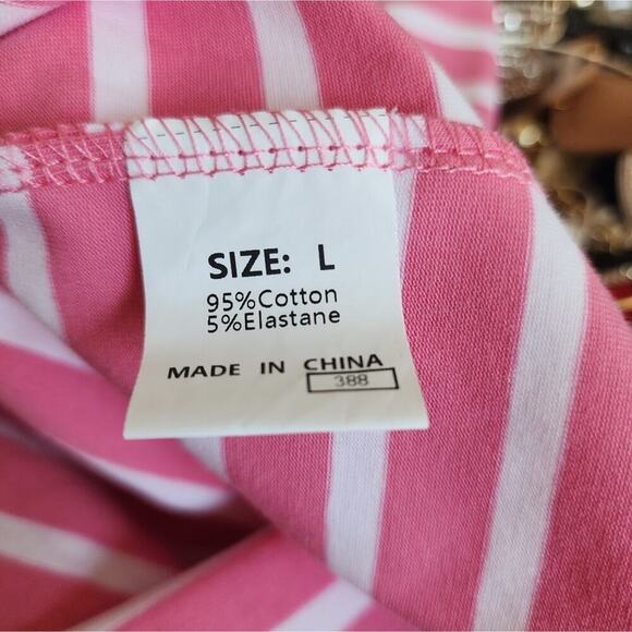 BOUTIQUE PINK WHITE NWOT SPRING BREAK STRIPED TIE BACK (1) MULTIPLE SIZES - Picture 3 of 5